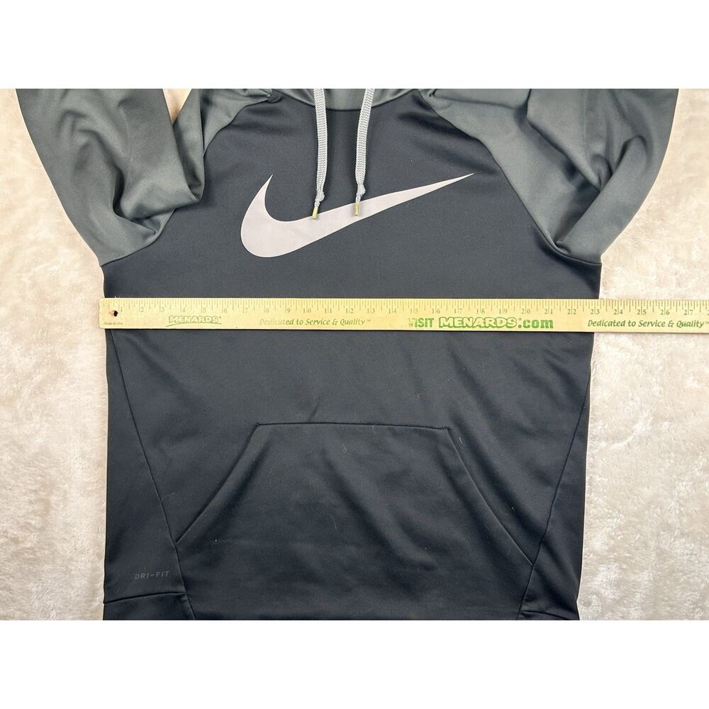 Nike Black Gray Dri-Fit Hoodie Men L Pullover Training Athletic Performance Gym - Picture 5 of 9